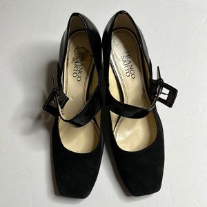 Franco Sarto Black Buckle Strap heels Size 8